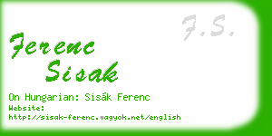 ferenc sisak business card