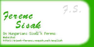 ferenc sisak business card